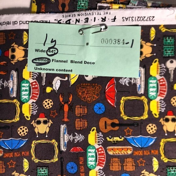 🛒 $7 Quilt Cotton Fabric Material - 1 yard Friends TV Show #384-1 - Picture 2 of 3